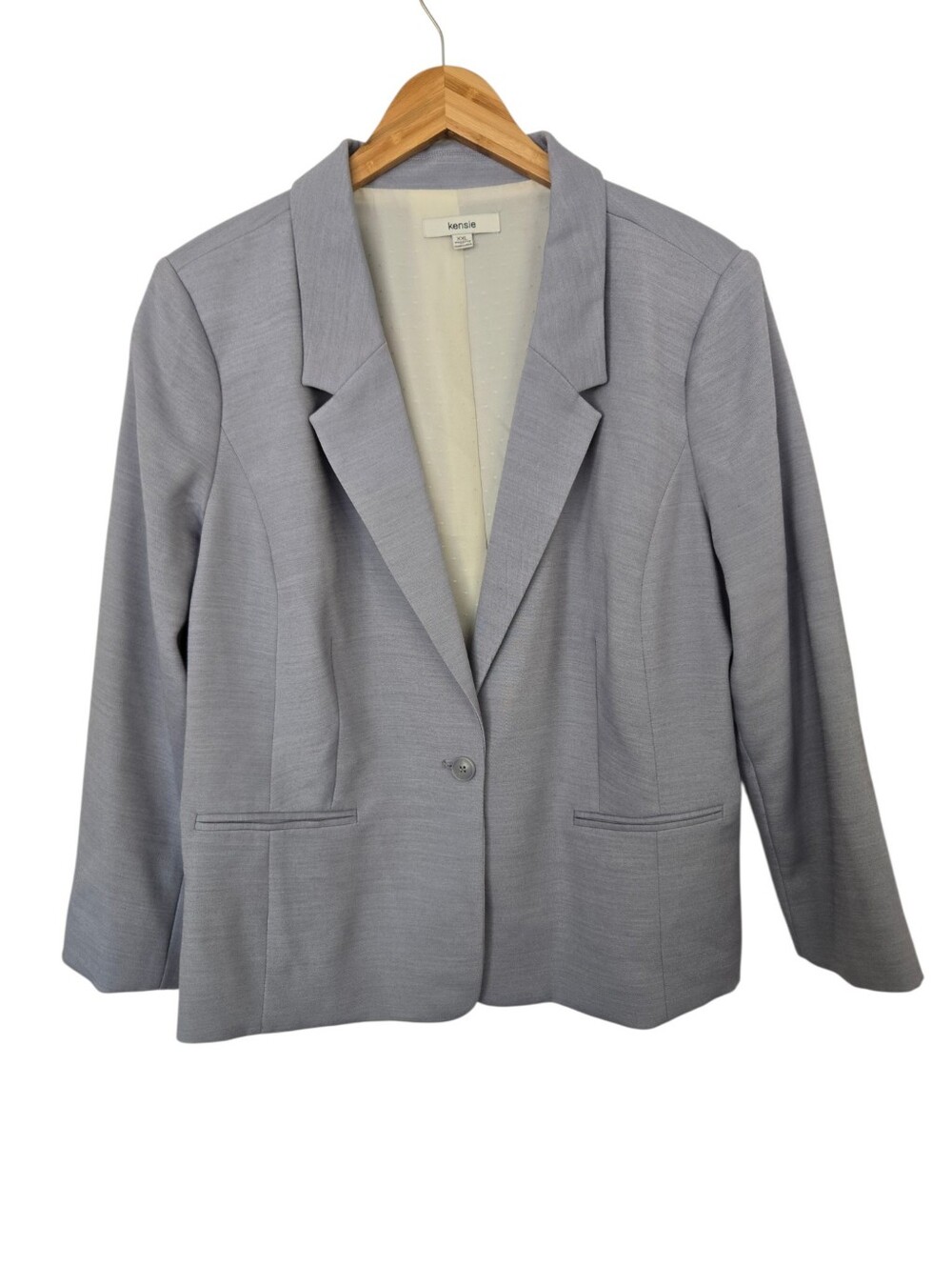 Kensie Blue One Button Blazer Jacket Plus Size XXL